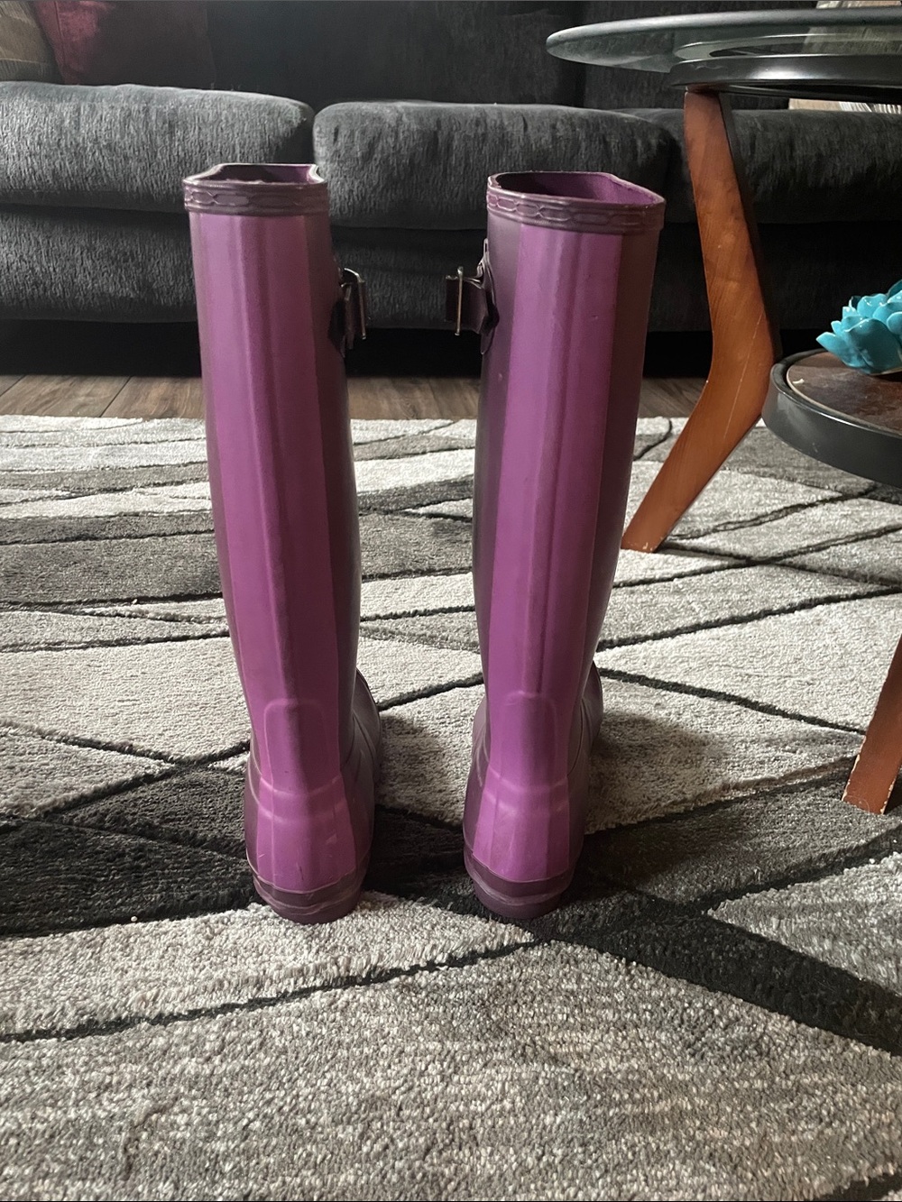 Hunter Tall Waterproof Rain Boots in Plum - Picture 5 of 8